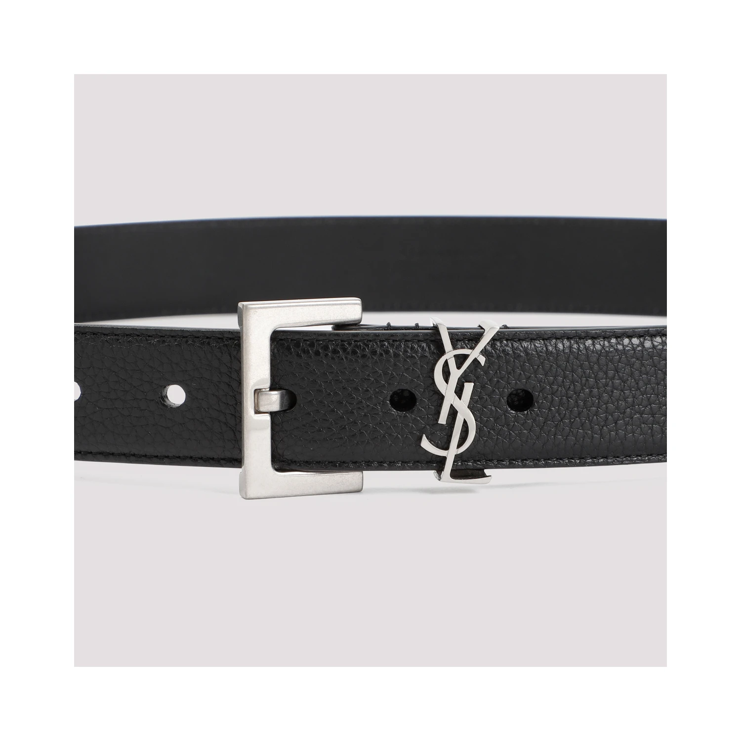 Saint Laurent Grained Calf Leather Belt