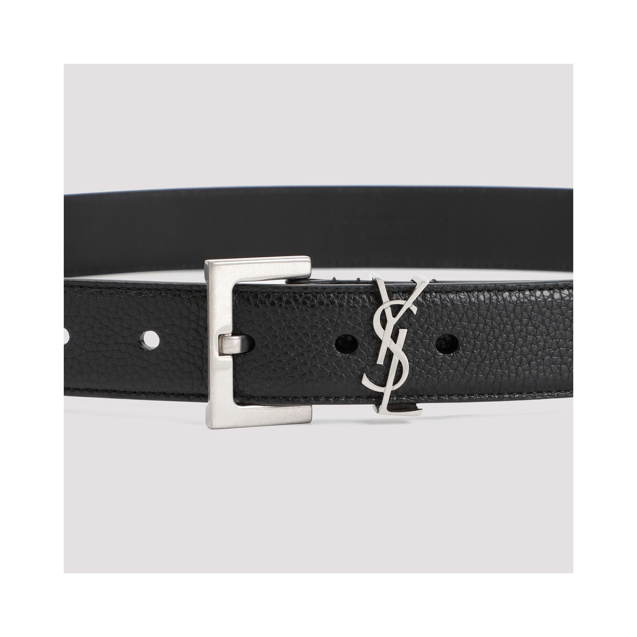 Saint Laurent Grained Calf Leather Belt