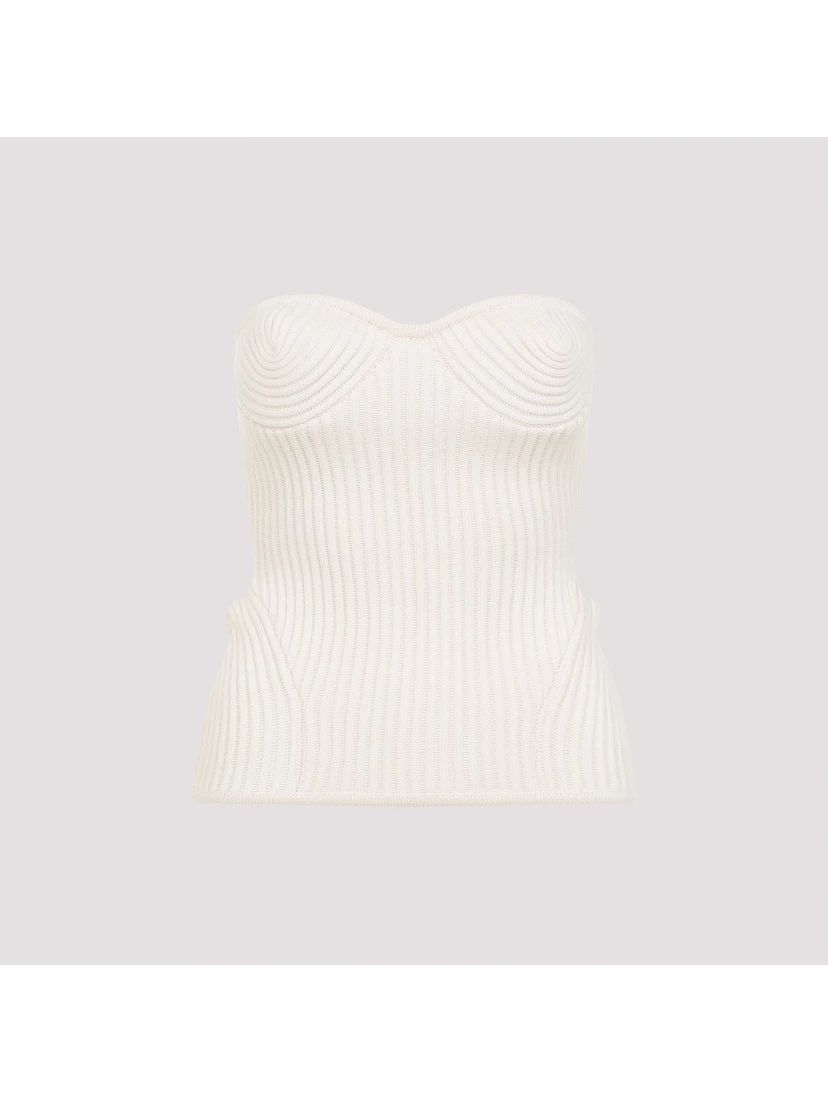 Jean Paul Gaultier Merino Wool Ribbed Stretch Corset