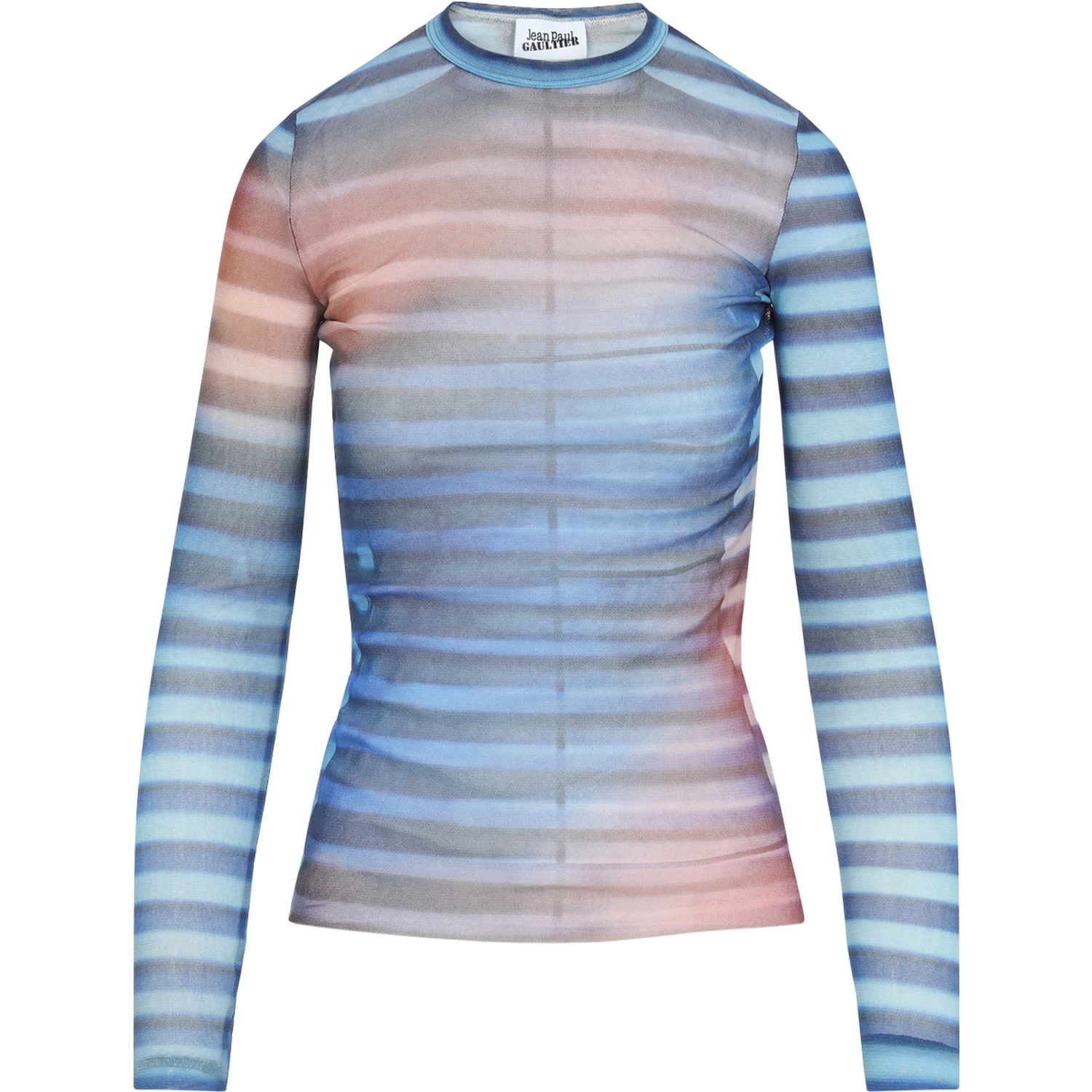 Jean Paul Gaultier Mesh Printed "Air" Long Sleeves Top