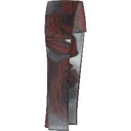 Jean Paul Gaultier Blurry Roses Asymmetric Midi Skirt