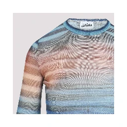 Jean Paul Gaultier Mesh Printed "Air" Long Sleeves Top