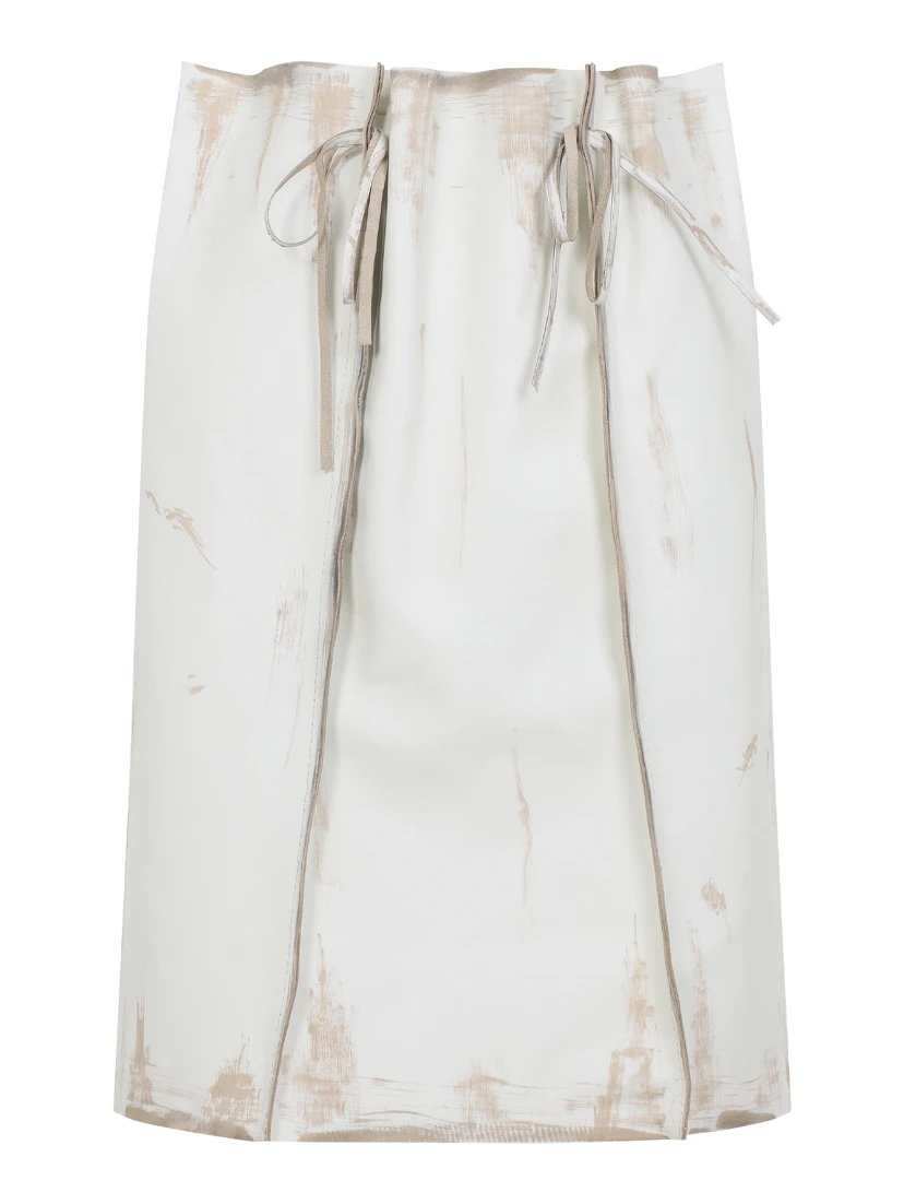 Prada Calf Leather Midi Skirt