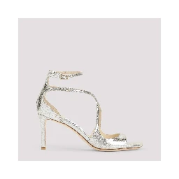 Jimmy Choo Leather Glitter Azia 75 Sandals