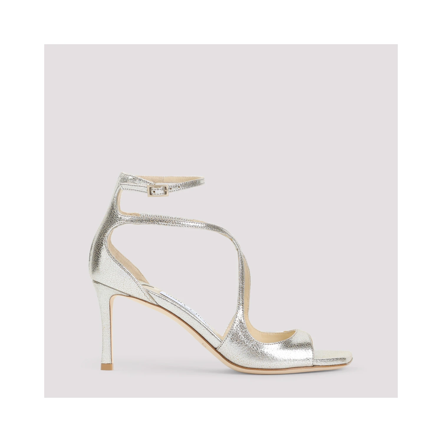 Jimmy Choo Leather Glitter Azia 75 Sandals