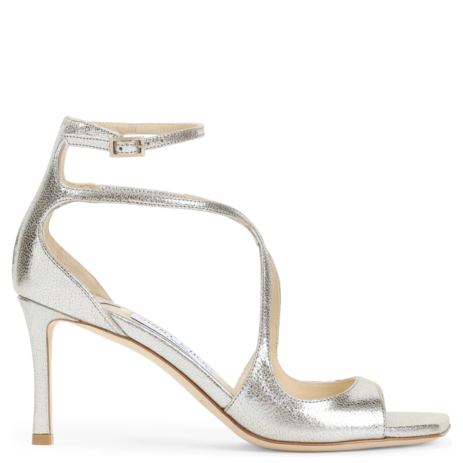 Jimmy Choo Leather Glitter Azia 75 Sandals