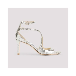 Jimmy Choo Leather Glitter Azia 75 Sandals