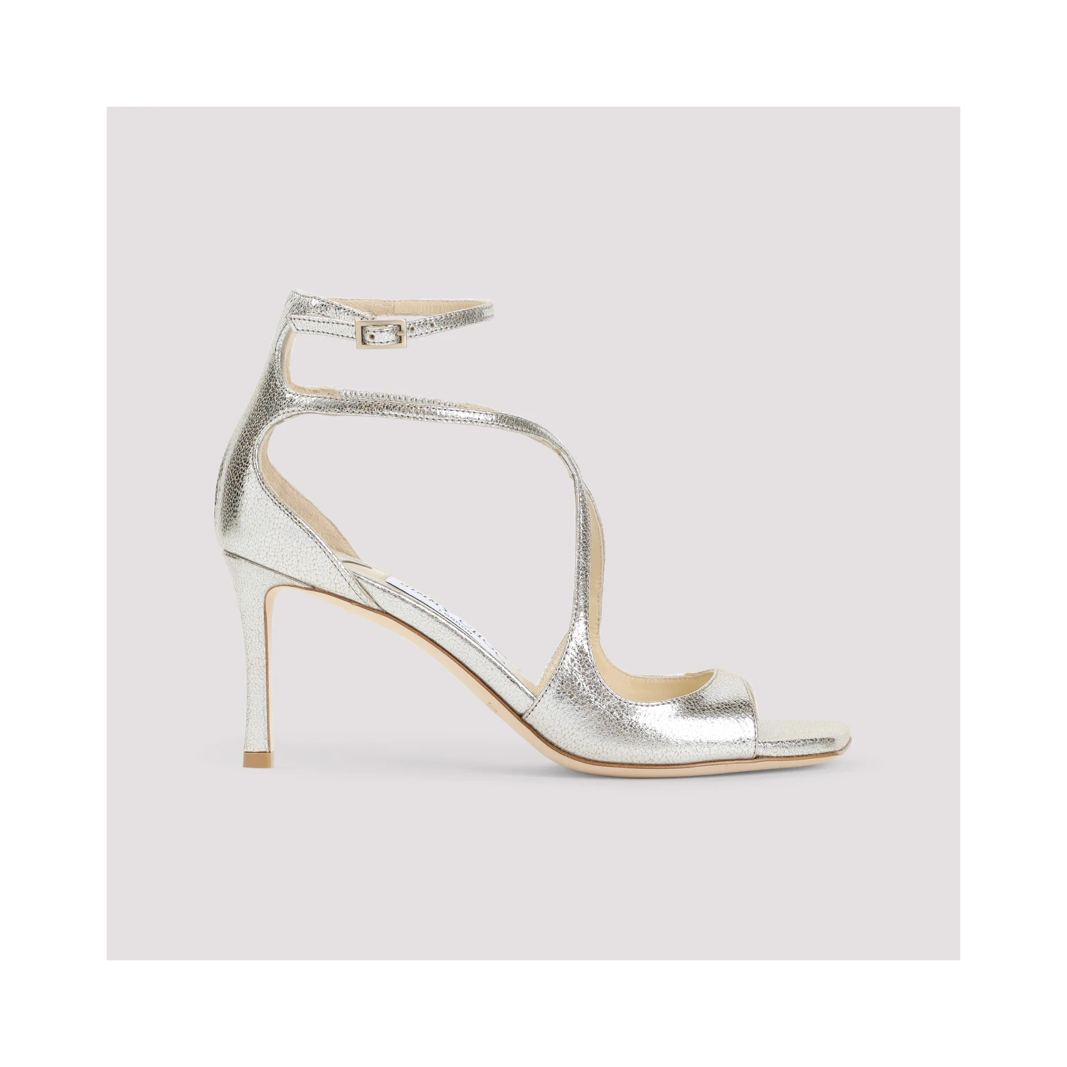 Jimmy Choo Leather Glitter Azia 75 Sandals