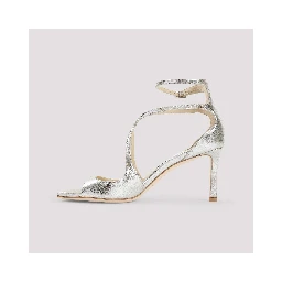 Jimmy Choo Leather Glitter Azia 75 Sandals