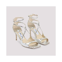 Jimmy Choo Leather Glitter Azia 75 Sandals