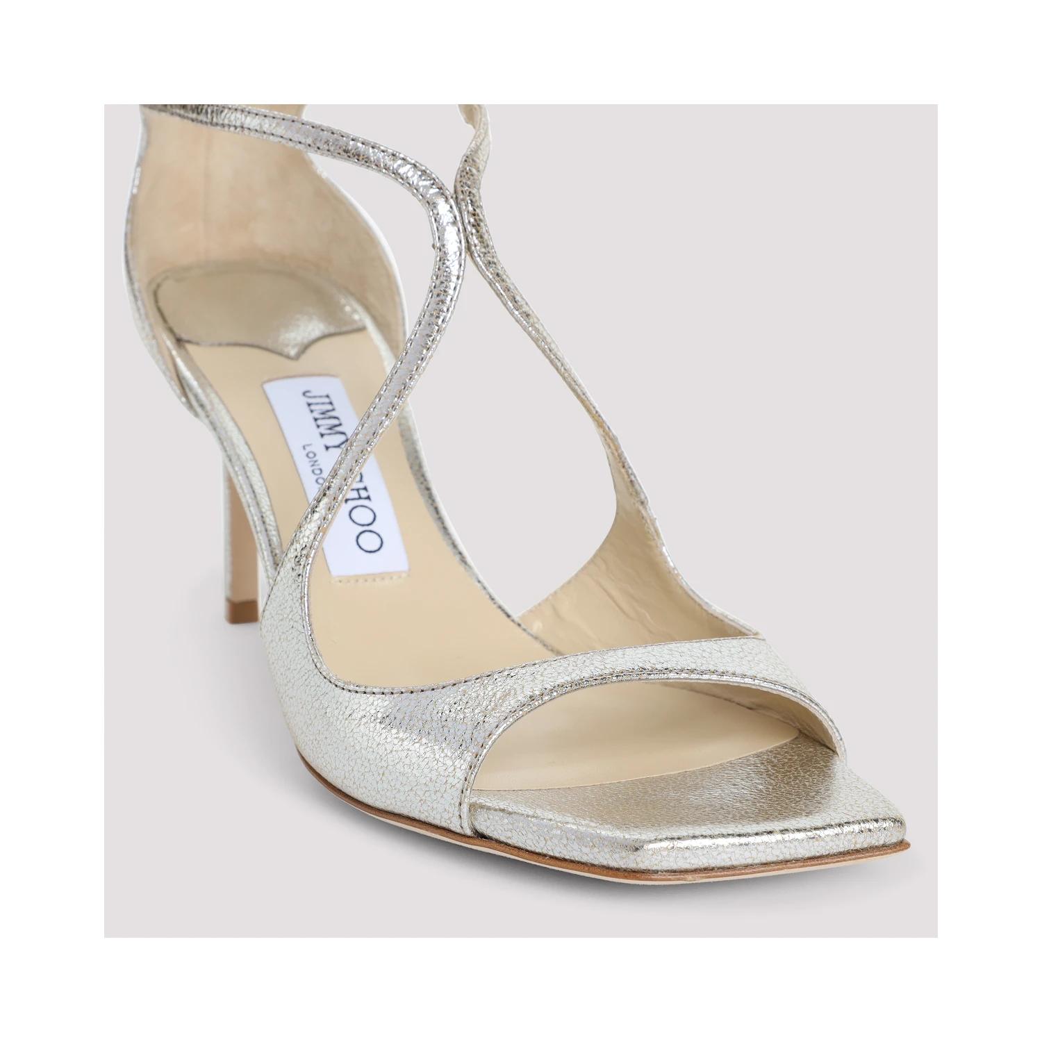 Jimmy Choo Leather Glitter Azia 75 Sandals