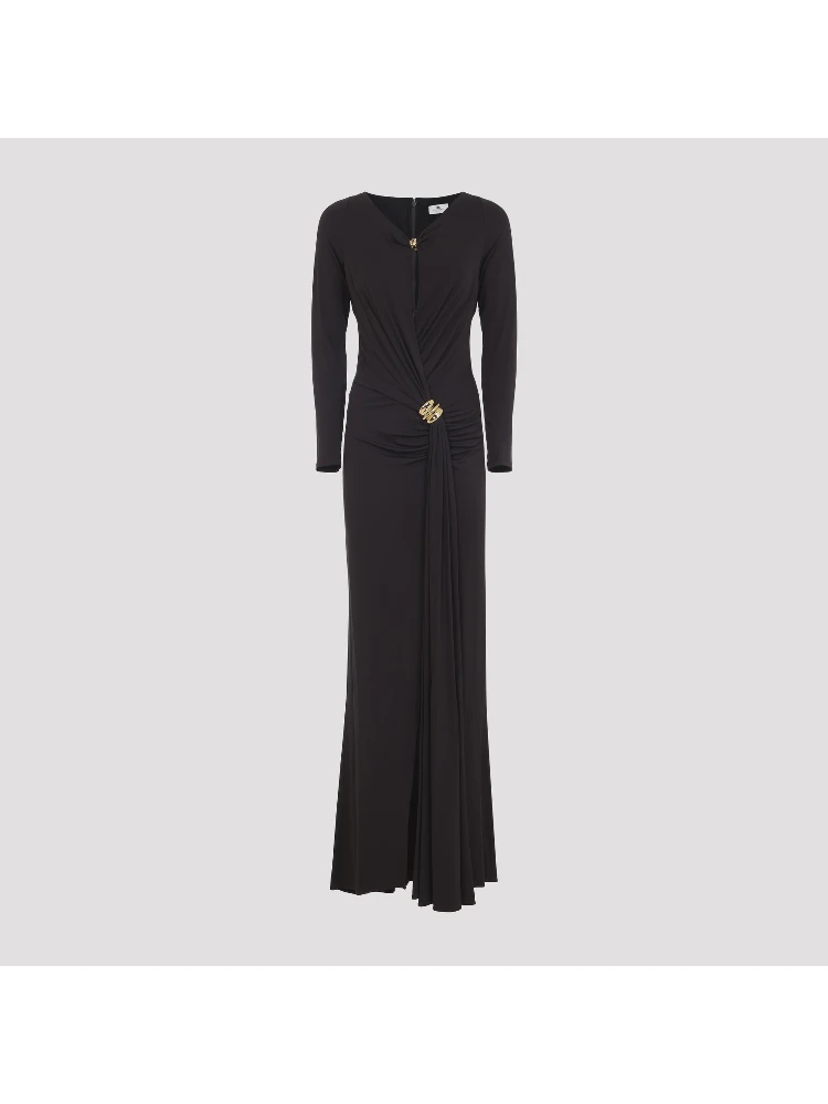 Elisabetta Franchi Jersey Brown Gown