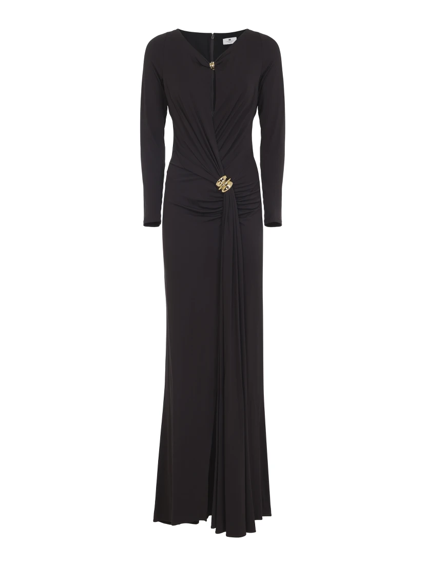 Elisabetta Franchi Jersey Brown Gown
