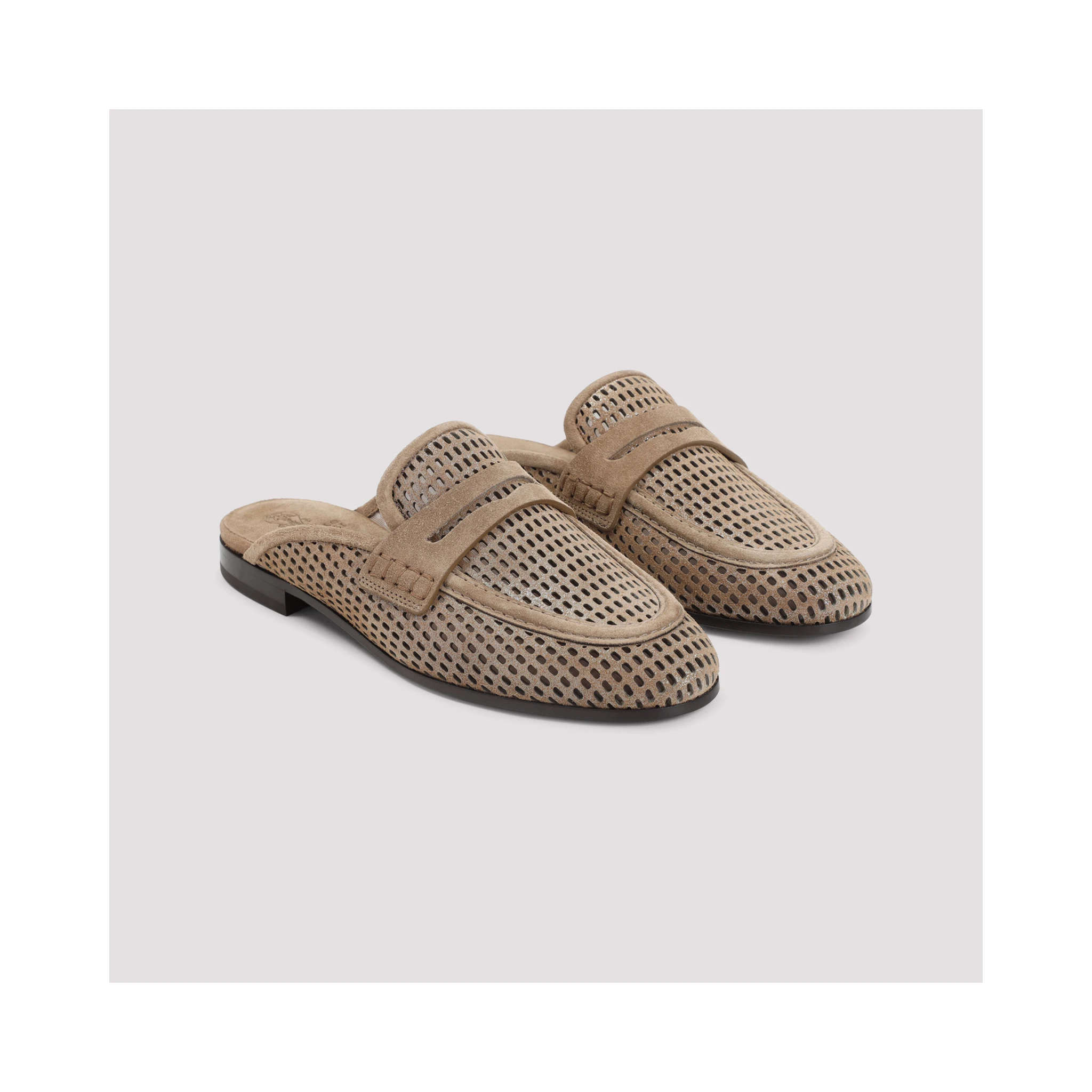 Brunello Cucinelli Suede Leather Mules