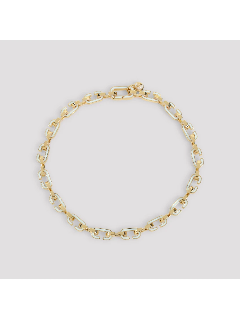 Casablanca Enamel C Link Necklace