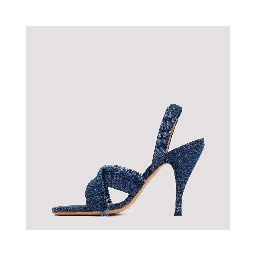 Off White Curvy Heel Denim Sandal