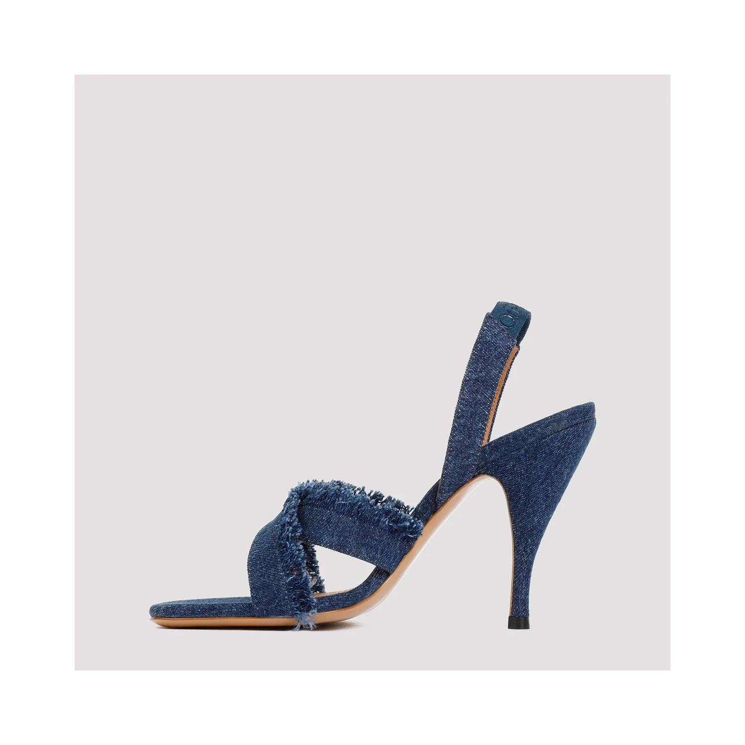 Off White Curvy Heel Denim Sandal