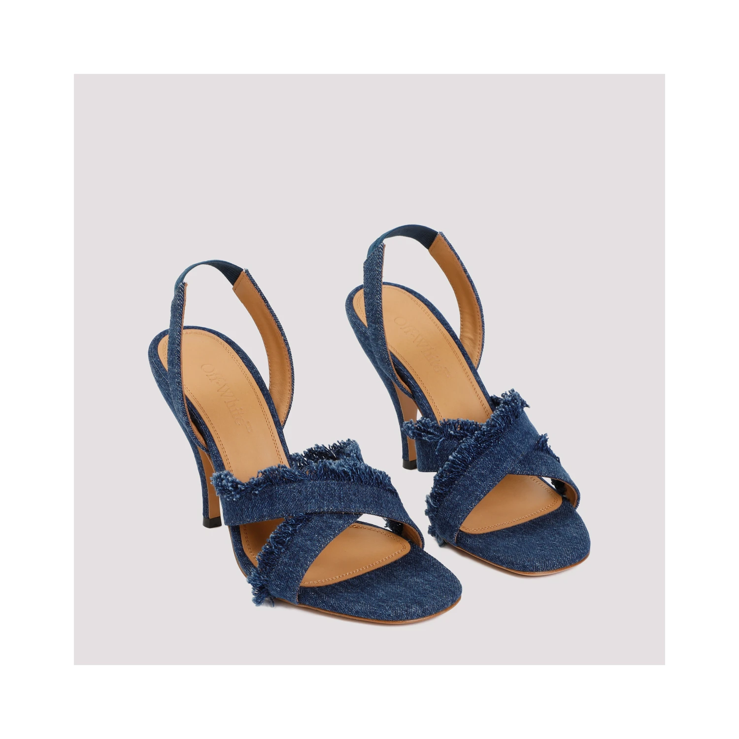 Off White Curvy Heel Denim Sandal