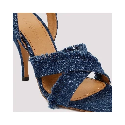 Off White Curvy Heel Denim Sandal