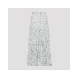 Ermanno Scervino Plisse Printed Midi Skirt