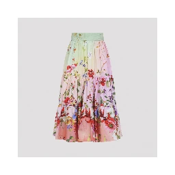 Roberto Cavalli Miami Flowers Midi Skirt