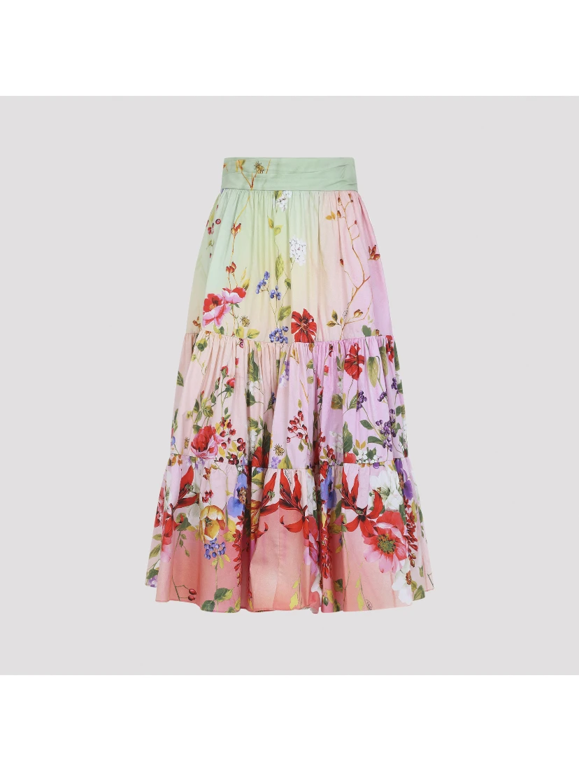 Roberto Cavalli Miami Flowers Midi Skirt
