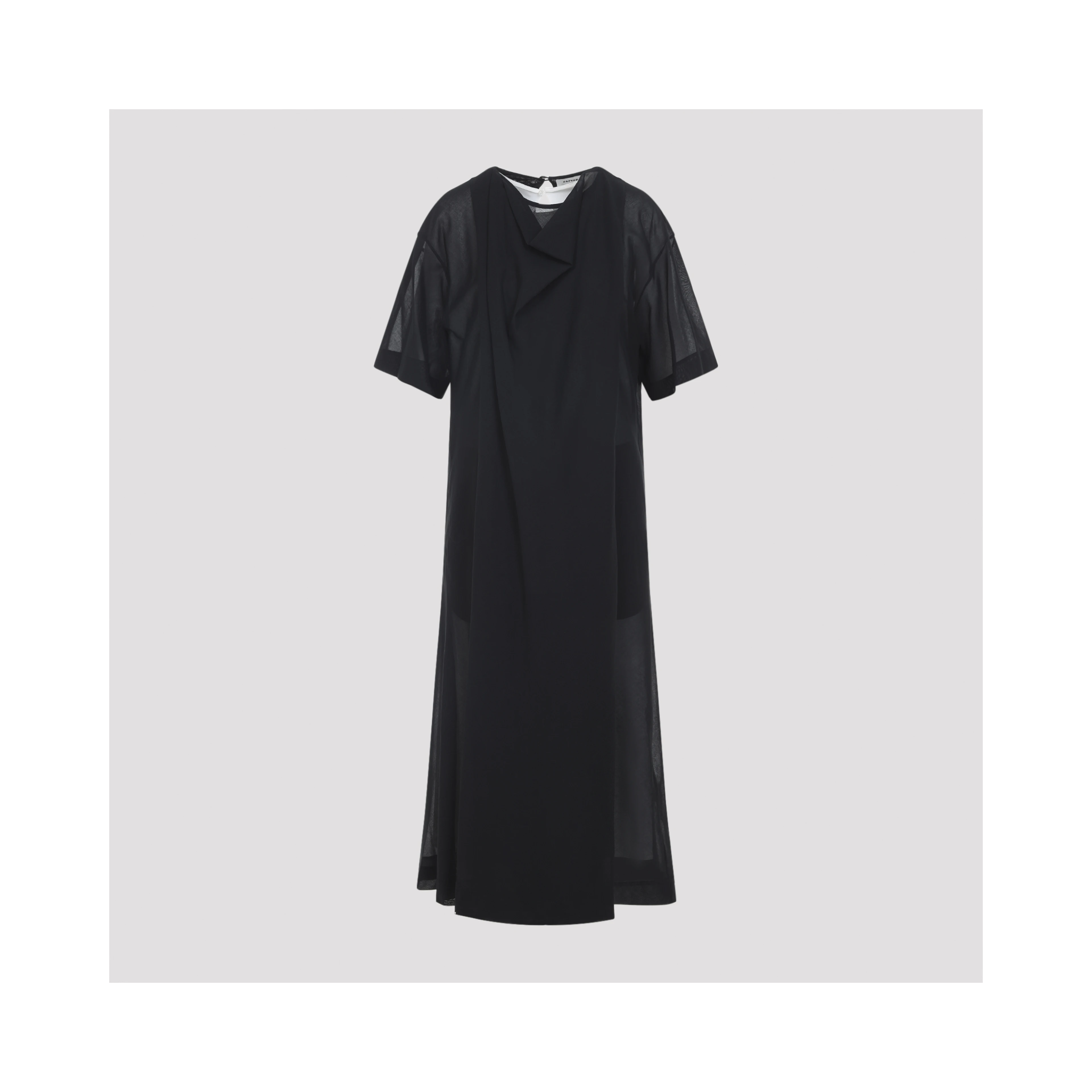 Carven Sheer Draped Midi Dress