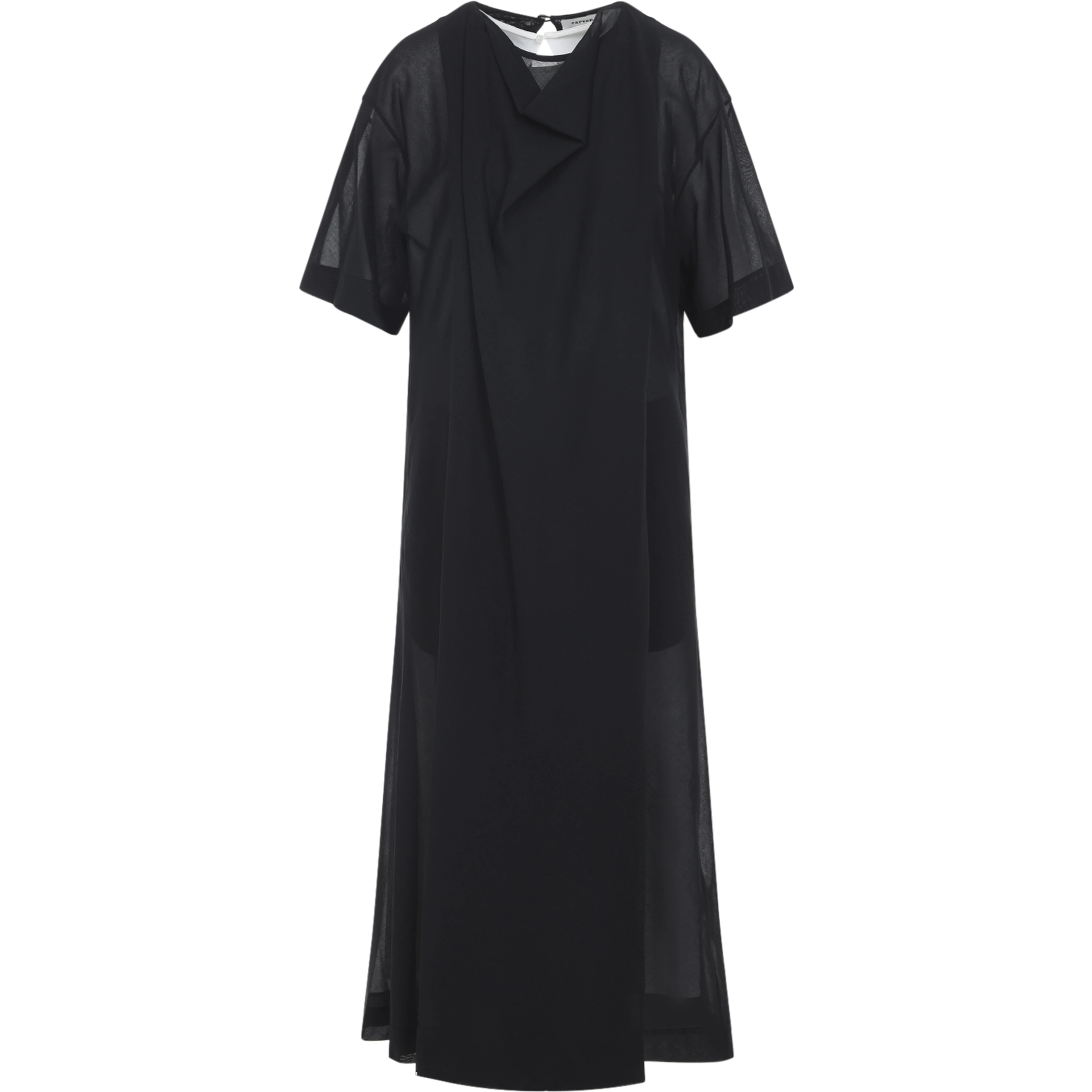 Carven Sheer Draped Midi Dress