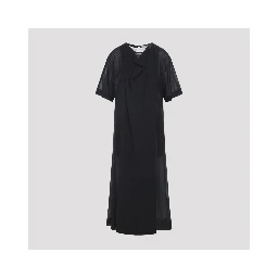 Carven Sheer Draped Midi Dress