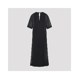 Carven Sheer Draped Midi Dress
