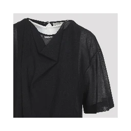 Carven Sheer Draped Midi Dress
