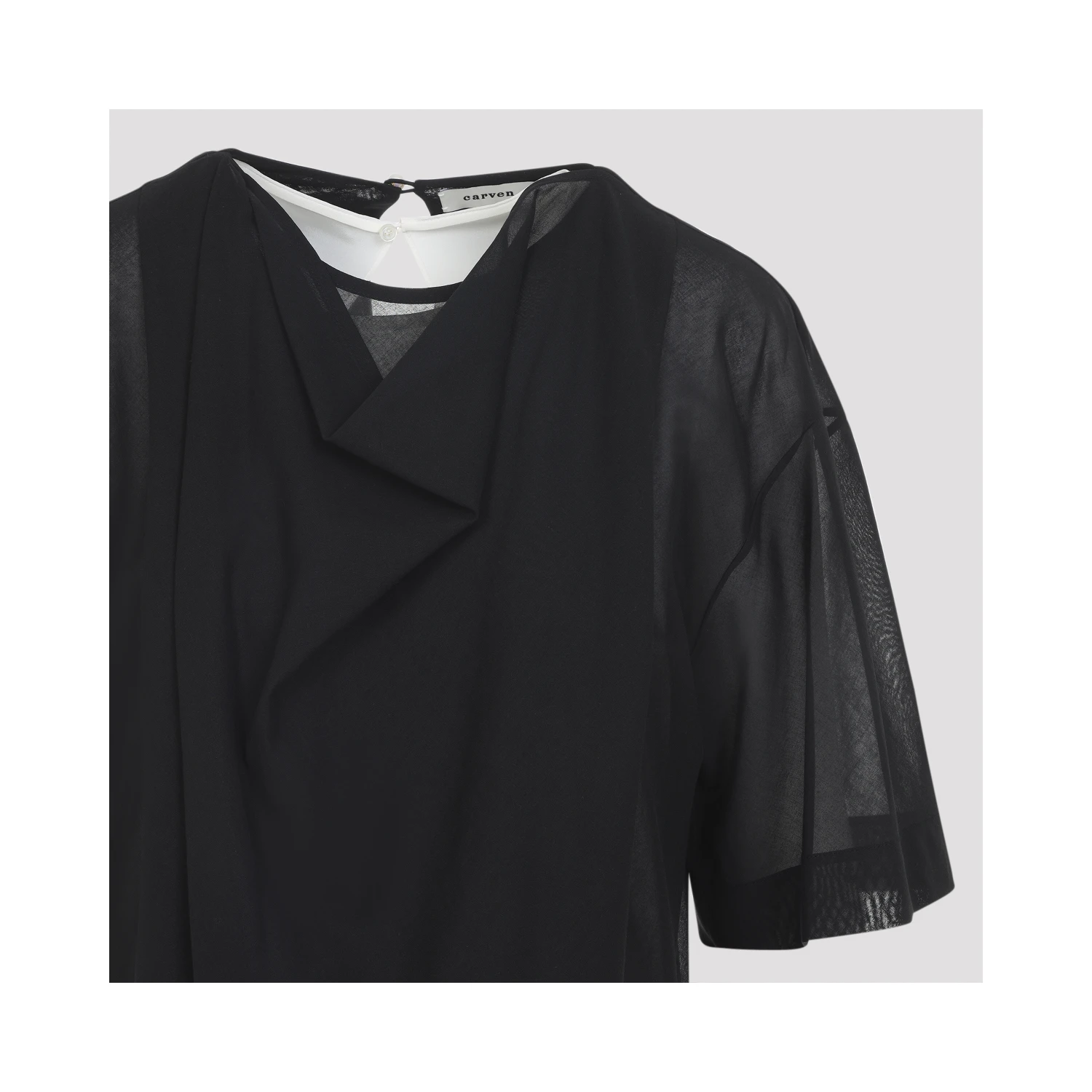 Carven Sheer Draped Midi Dress
