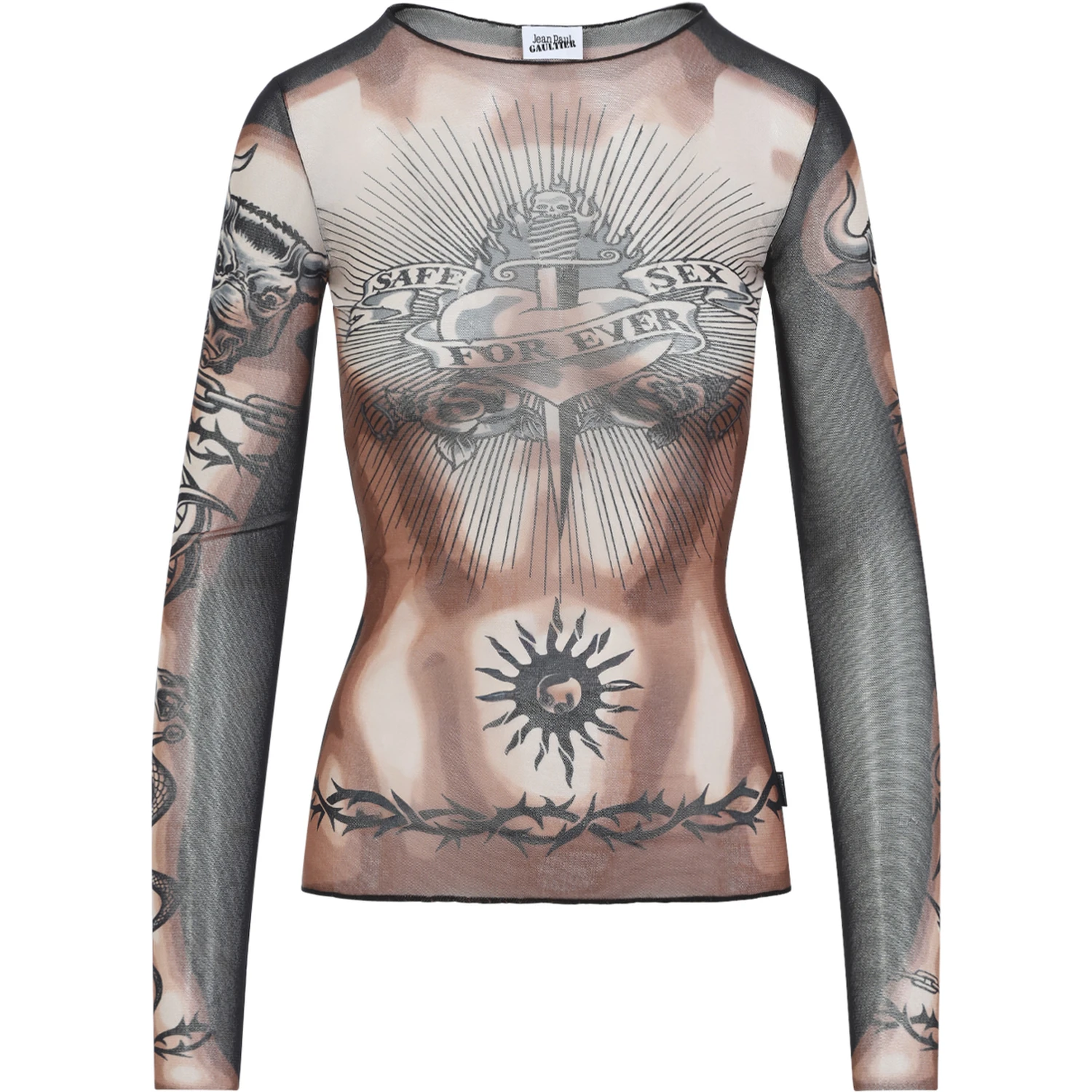 Jean Paul Gaultier Safe Sex Tattoo Top