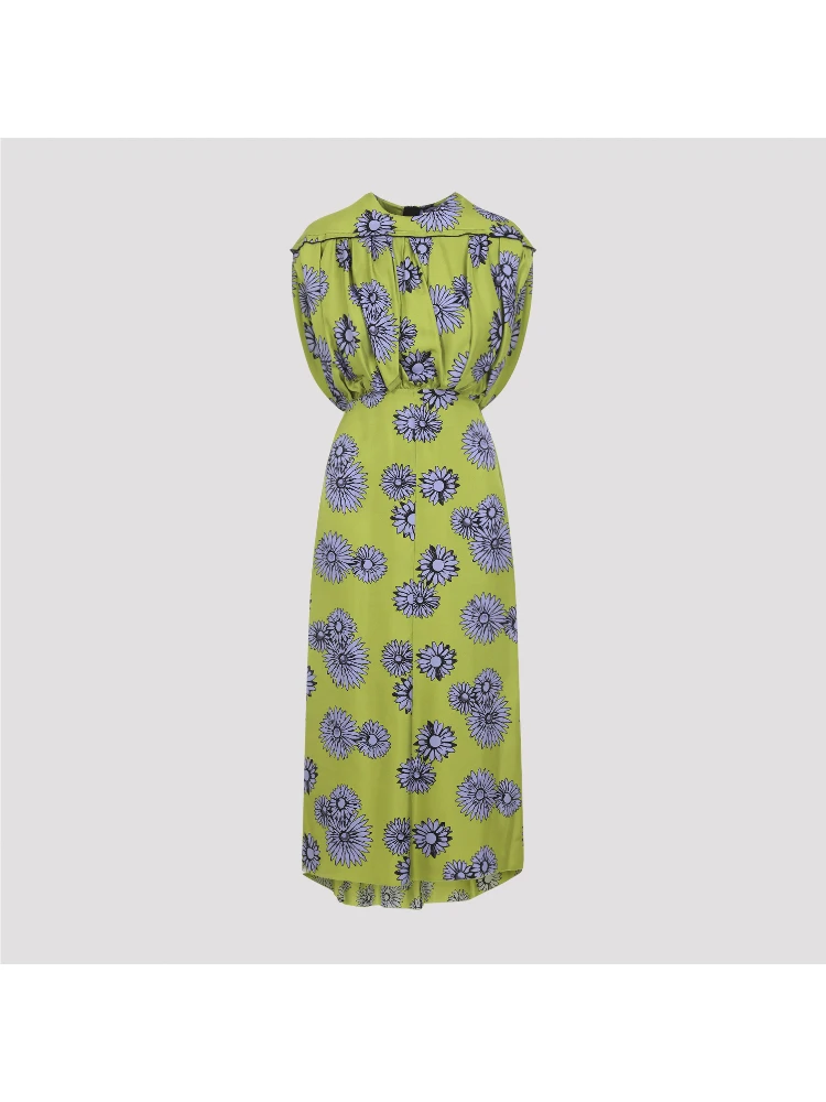 Lanvin Printed Draped Top Dress