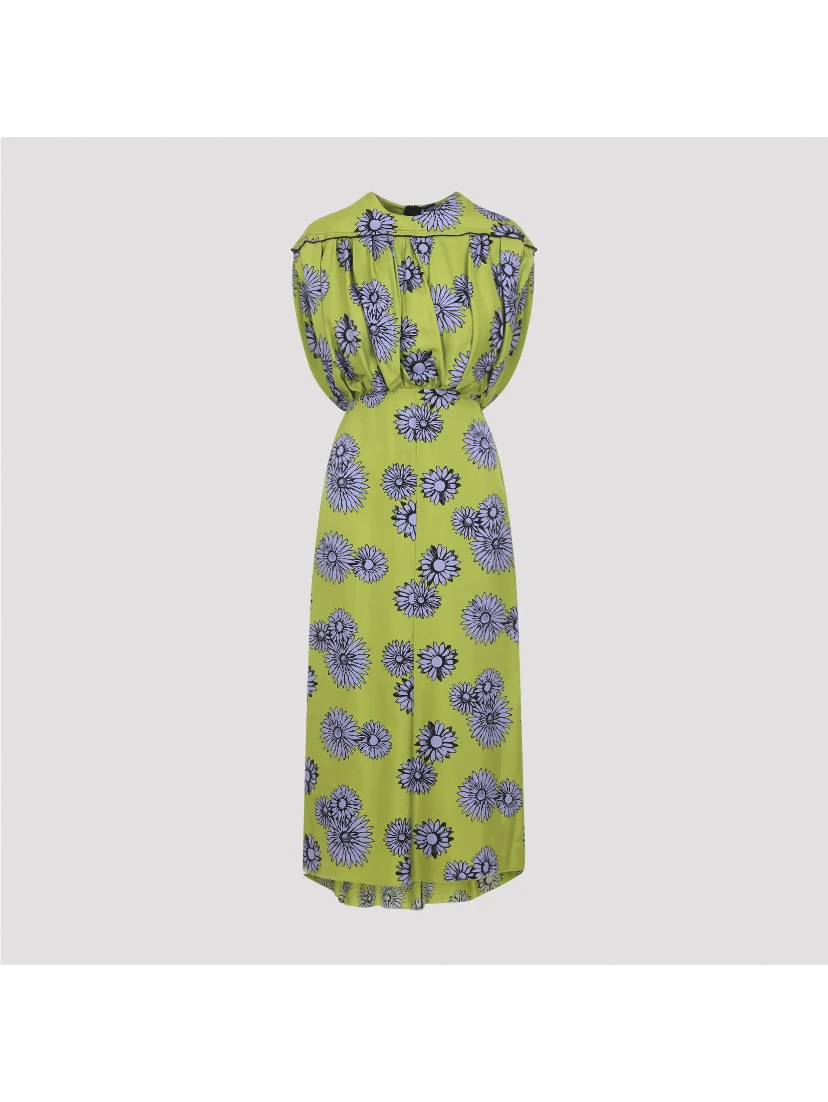 Lanvin Printed Draped Top Dress