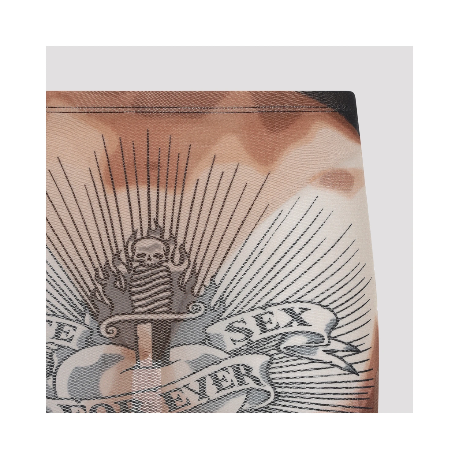 Jean Paul Gaultier Safe Sex Tattoo Midi Skirt