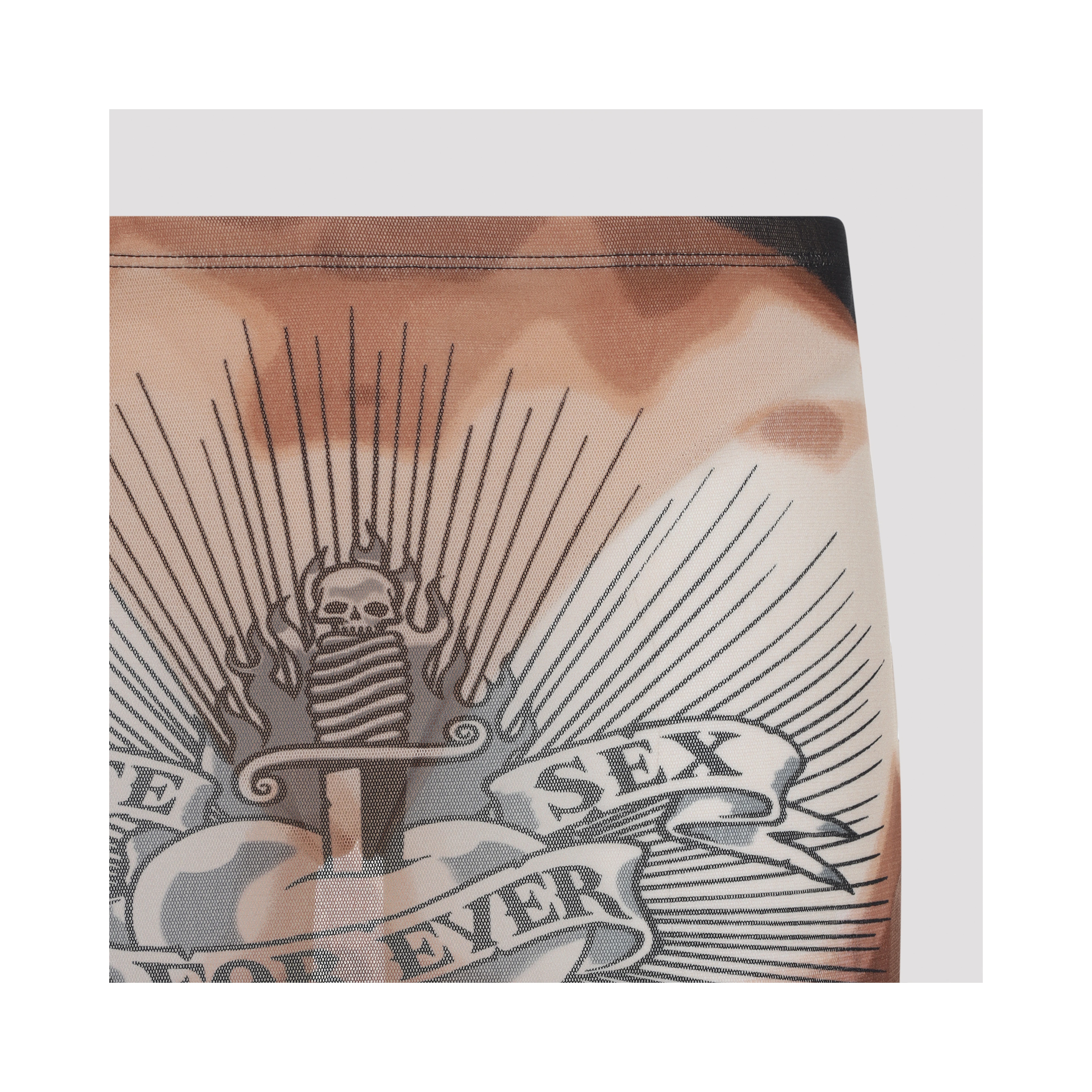 Jean Paul Gaultier Safe Sex Tattoo Midi Skirt