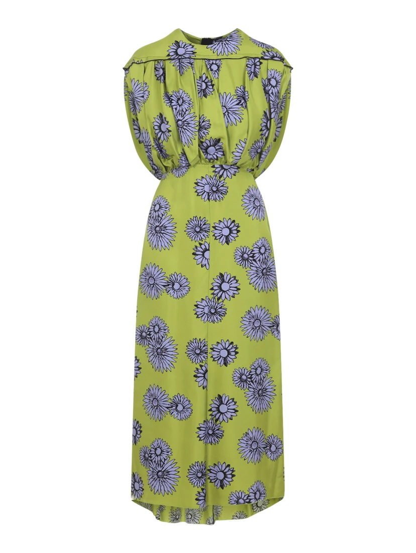 Lanvin Printed Draped Top Dress