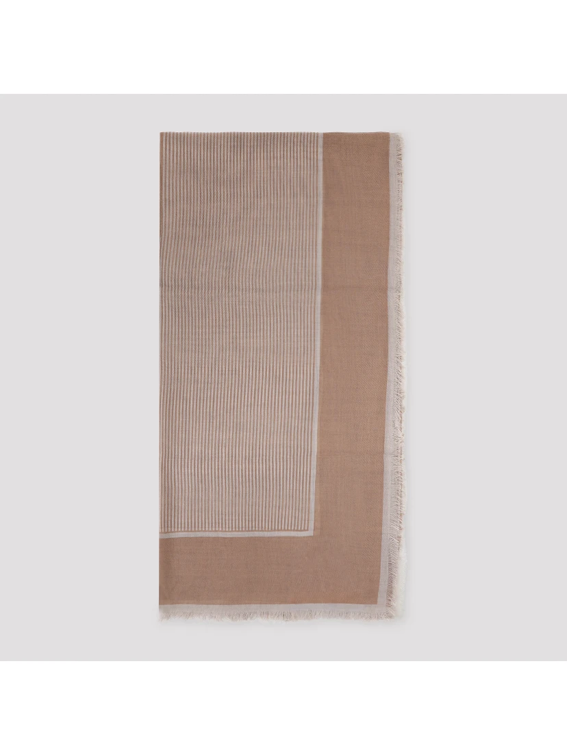 Saint Laurent Large Striped Carré Scarf