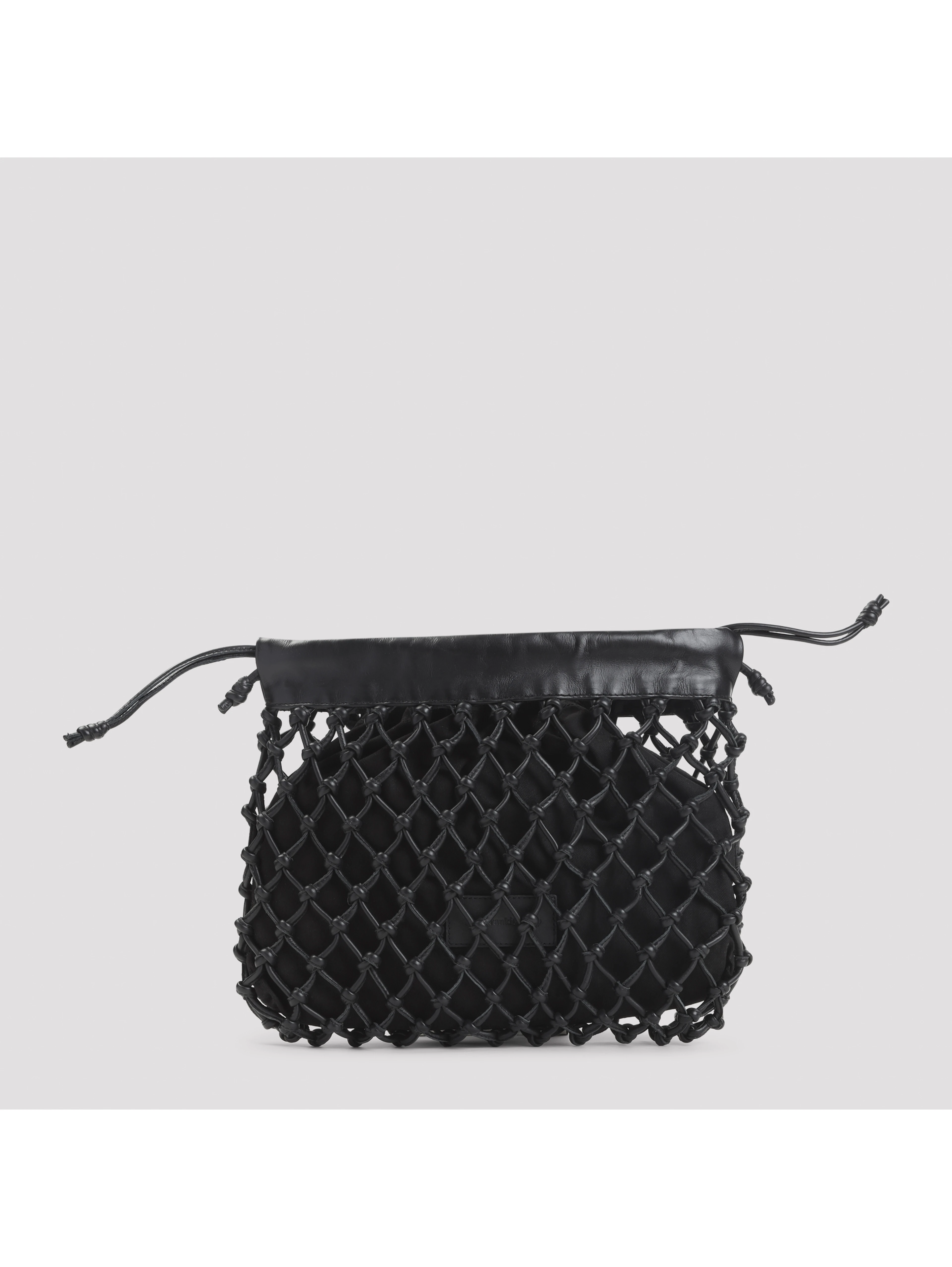 The Frankie Shop Morgan Leather Macramé Small Pouch