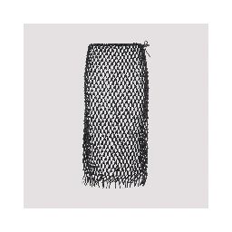 The Frankie Shop Nelaya Leather Macramé Skirt
