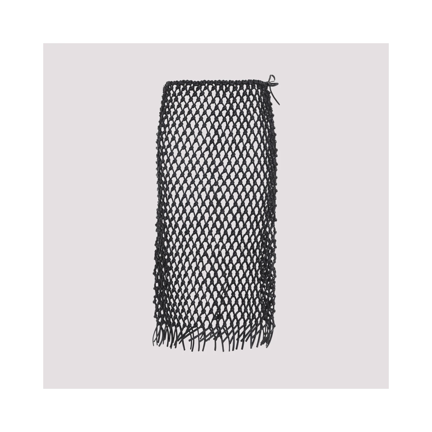The Frankie Shop Nelaya Leather Macramé Skirt