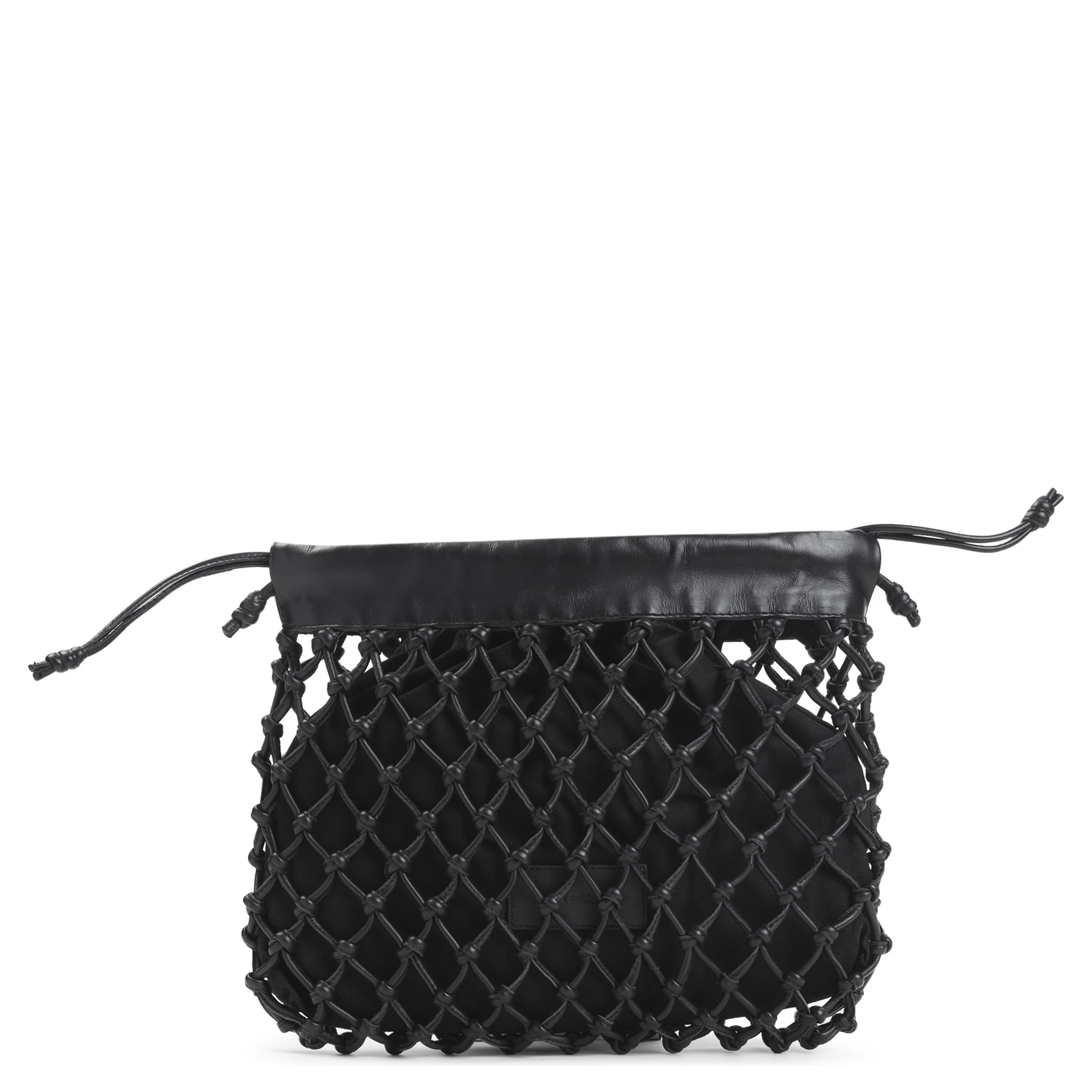The Frankie Shop Morgan Leather Macramé Small Pouch