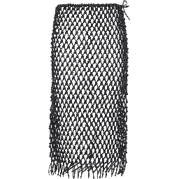 The Frankie Shop Nelaya Leather Macramé Skirt