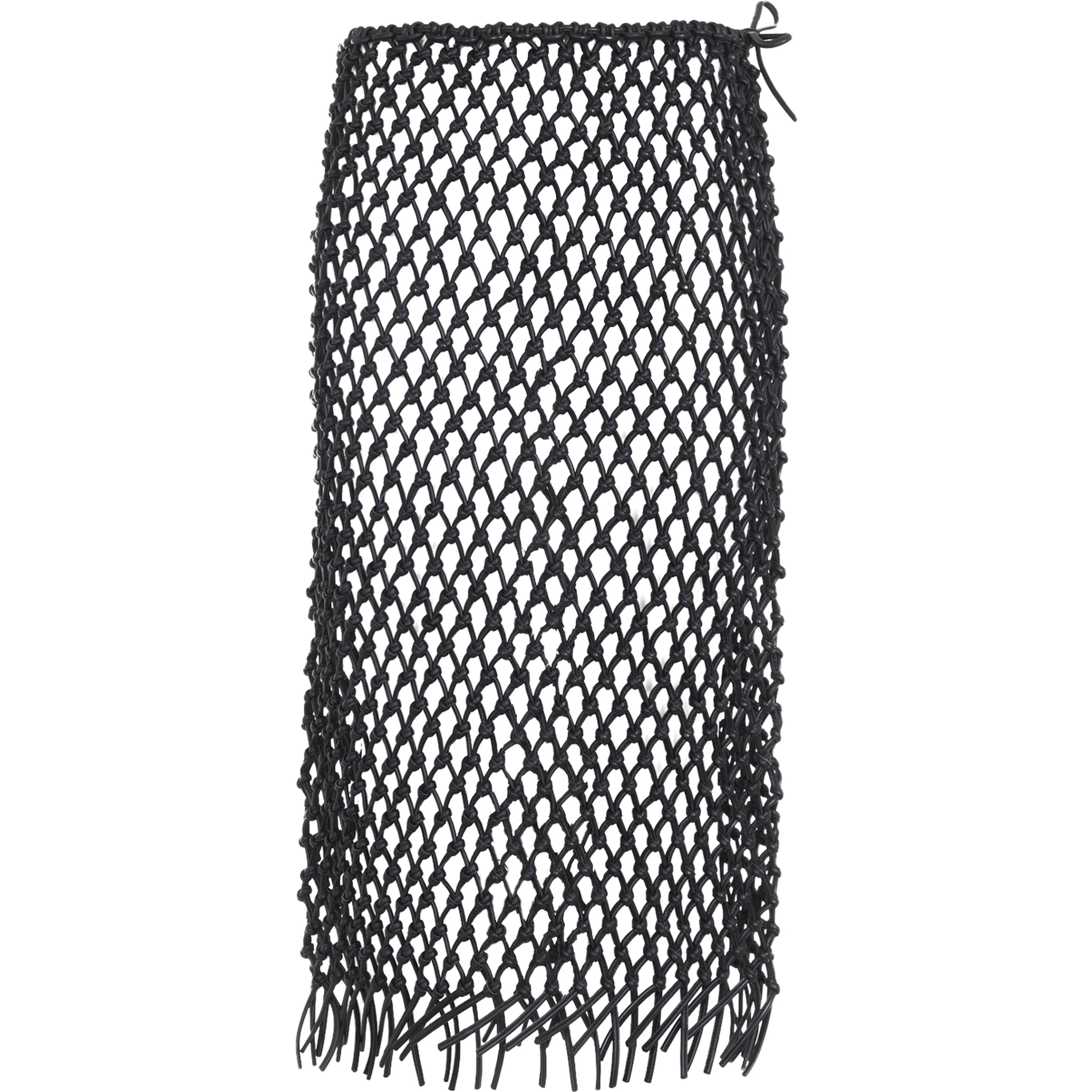 The Frankie Shop Nelaya Leather Macramé Skirt