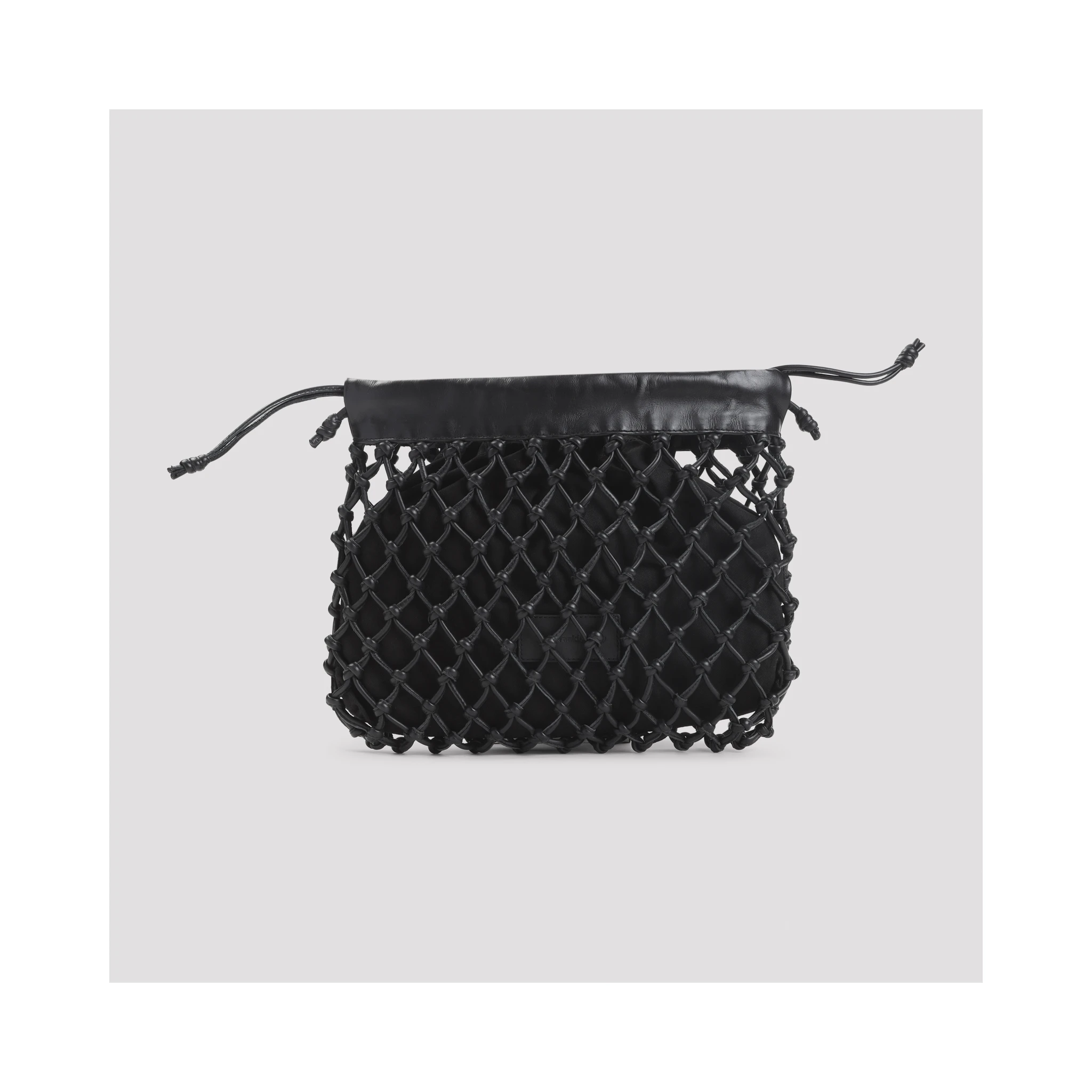 The Frankie Shop Morgan Leather Macramé Small Pouch