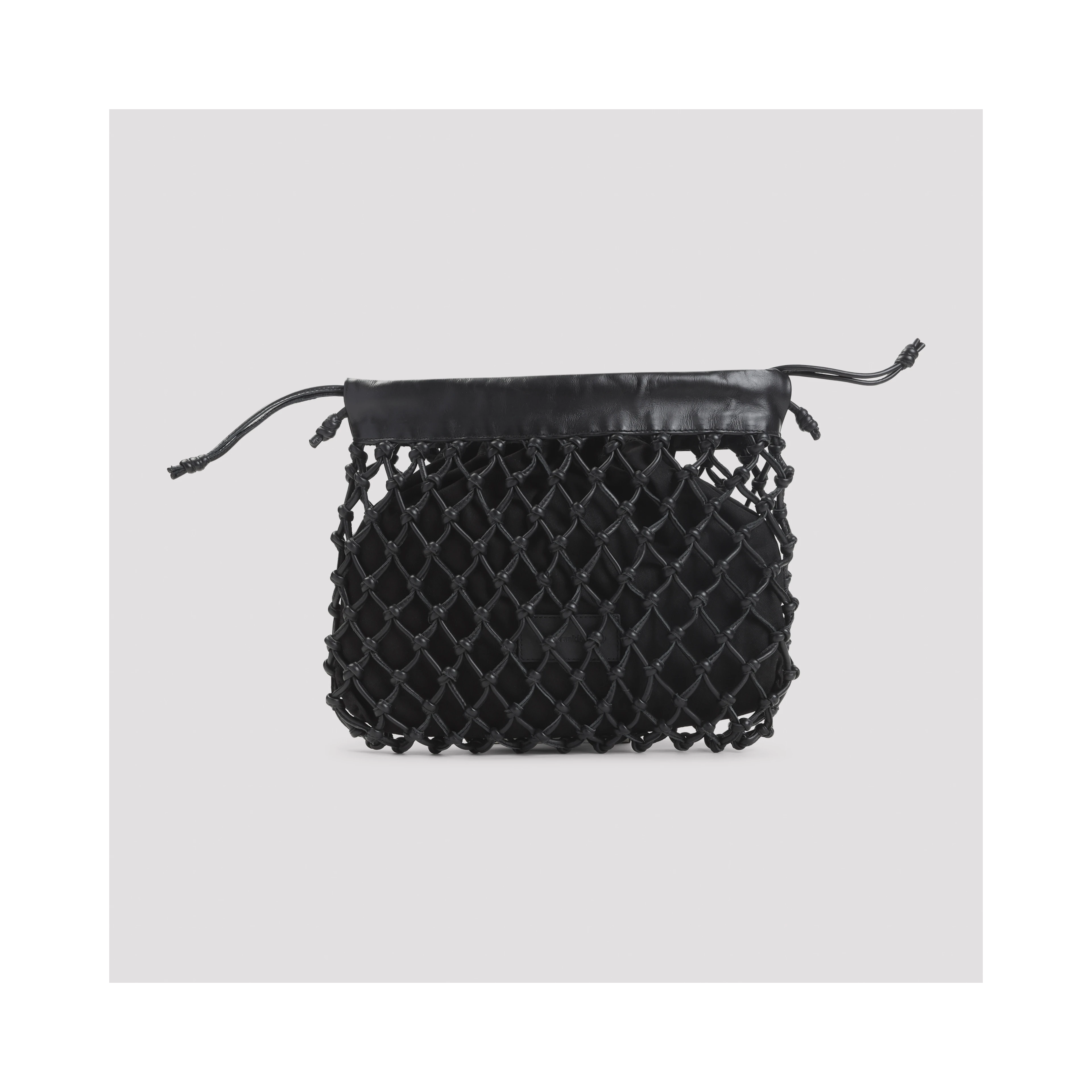 The Frankie Shop Morgan Leather Macramé Small Pouch