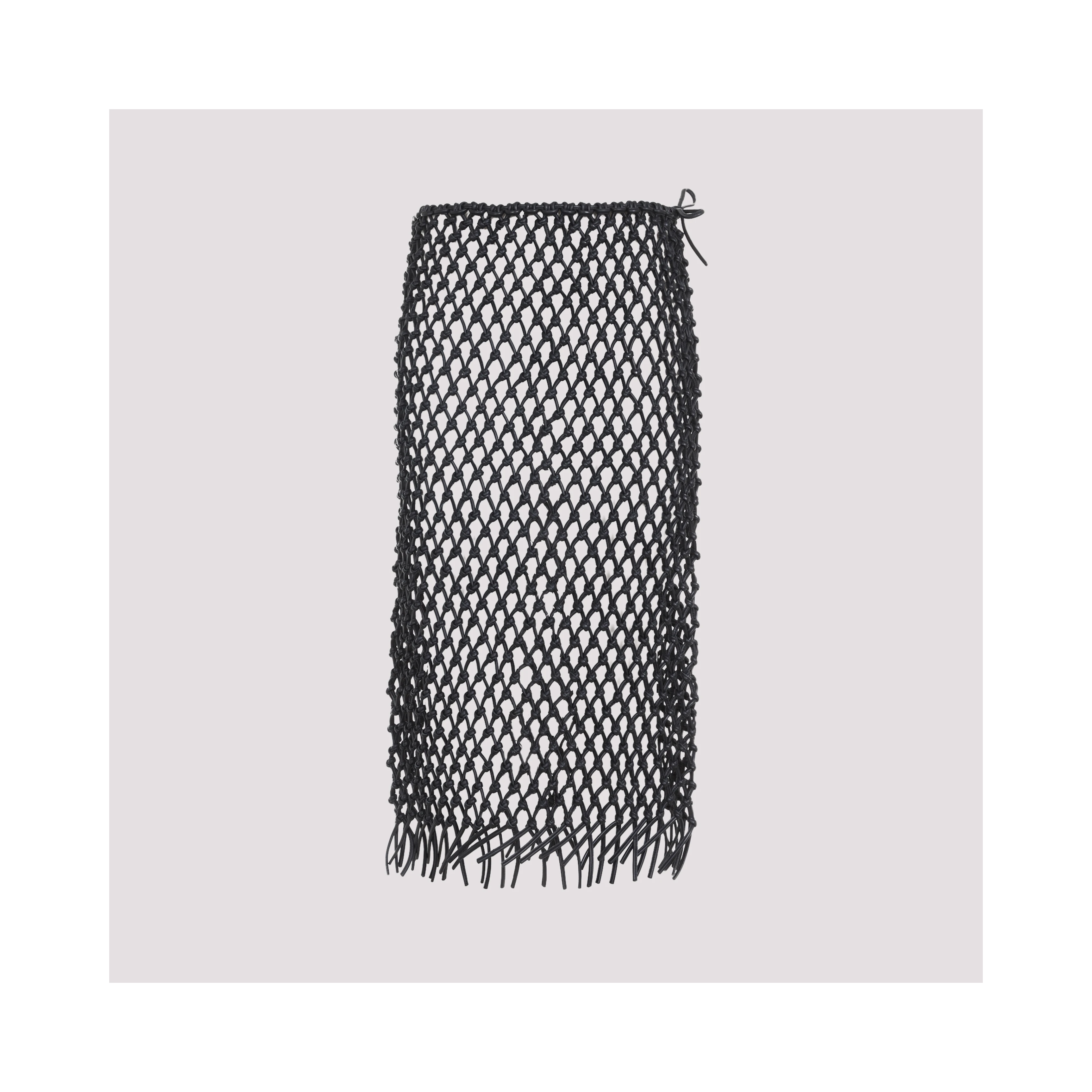 The Frankie Shop Nelaya Leather Macramé Skirt