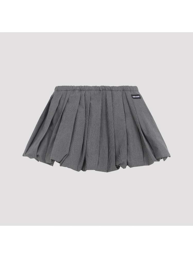 Miu Miu Plissé Check Mini Skirt