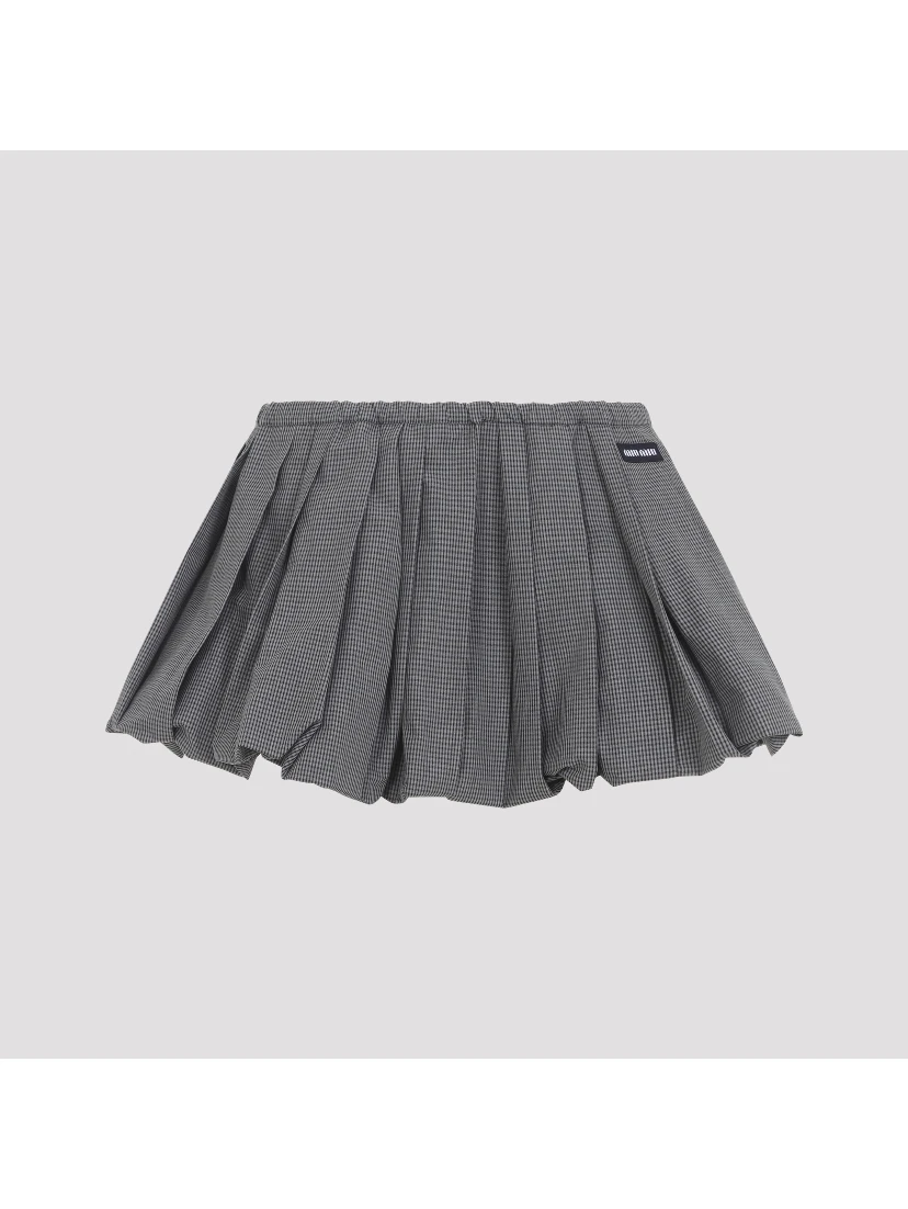 Miu Miu Plissé Check Mini Skirt